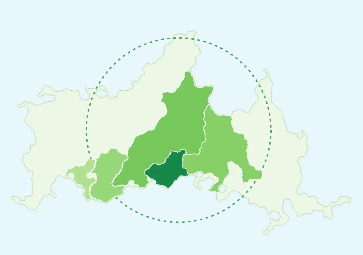 防府市を中心とした空き家管理の対応エリア地図